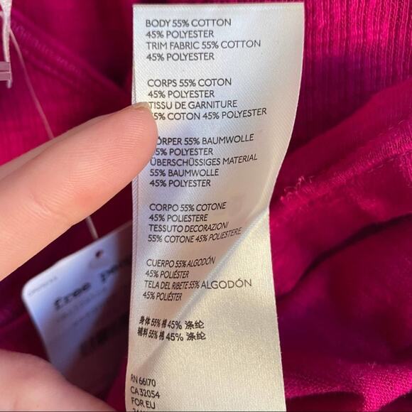 NWT Free People Zinia V-Neck Tank Top Pink - Picture 8 of 9
